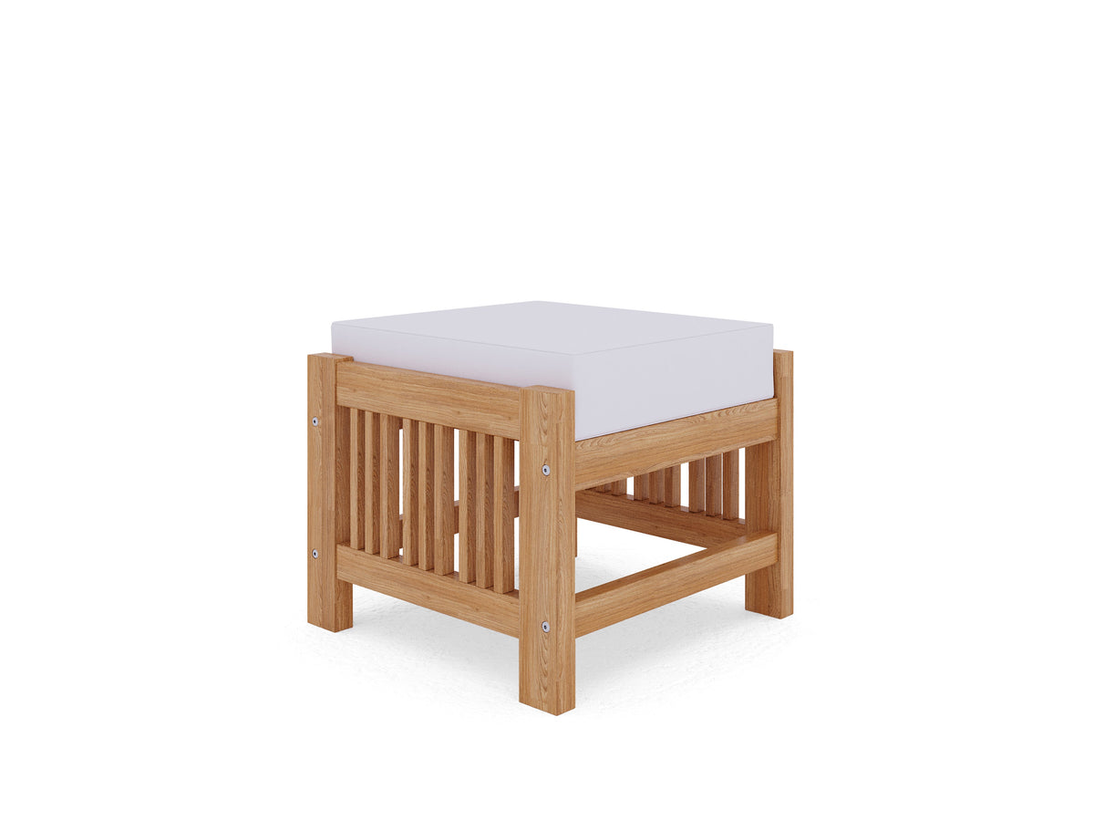Sylvie 2-piece Teak Outdoor Lounge Set with Sunbrella White Cushions Outdoor Lounge Set