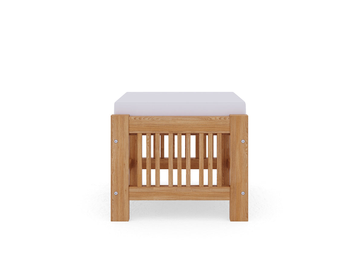 Sylvie 2-piece Teak Outdoor Lounge Set with Sunbrella White Cushions Outdoor Lounge Set