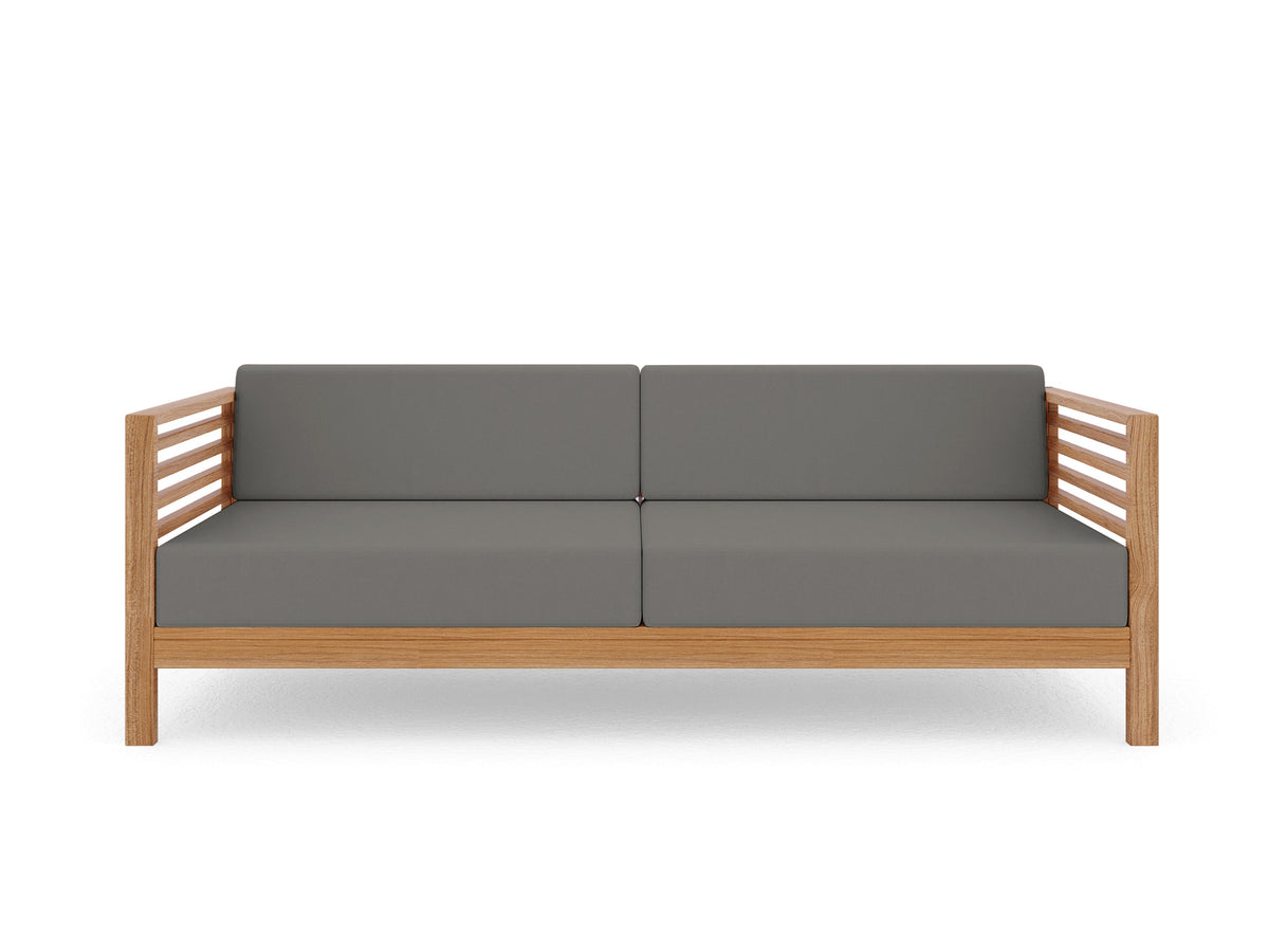Sylvie 3-Person Teak Outdoor Sofa with Sunbrella Charcoal Cushions Outdoor Chair