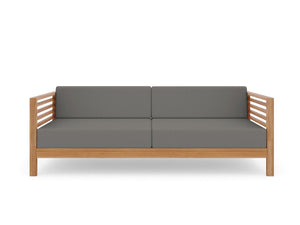 Sylvie 3-Person Teak Outdoor Sofa with Sunbrella Charcoal Cushions Outdoor Chair