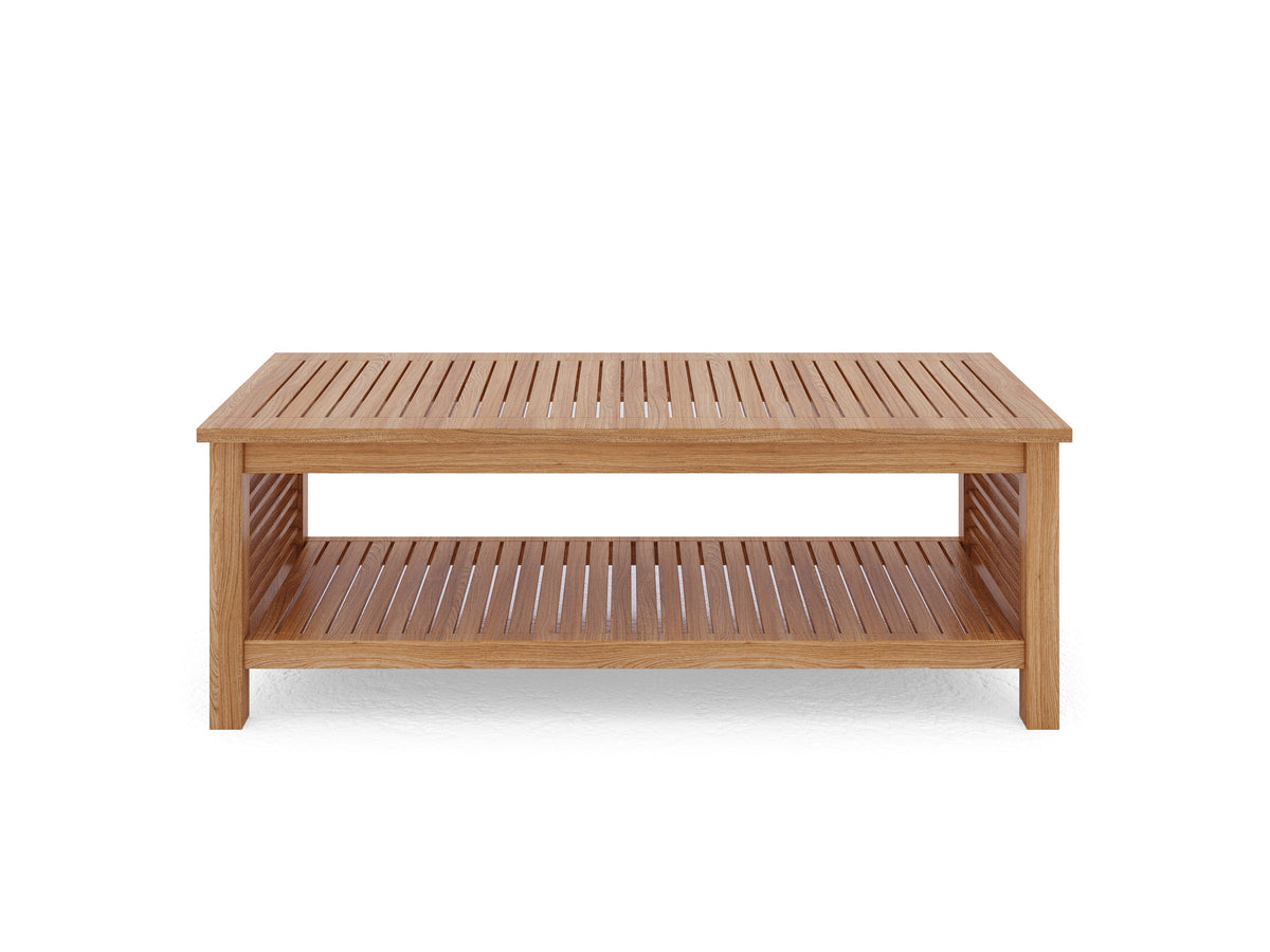 Sylvie 5-Piece Teak Outdoor Patio Deep Seating Set with Subrella Navy Cushions Outdoor deep seating