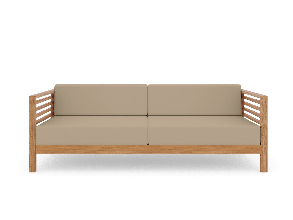 Sylvie 5-Piece Teak Outdoor Patio Deep Seating Set with Sunbrella Fawn Cushions Outdoor deep seating