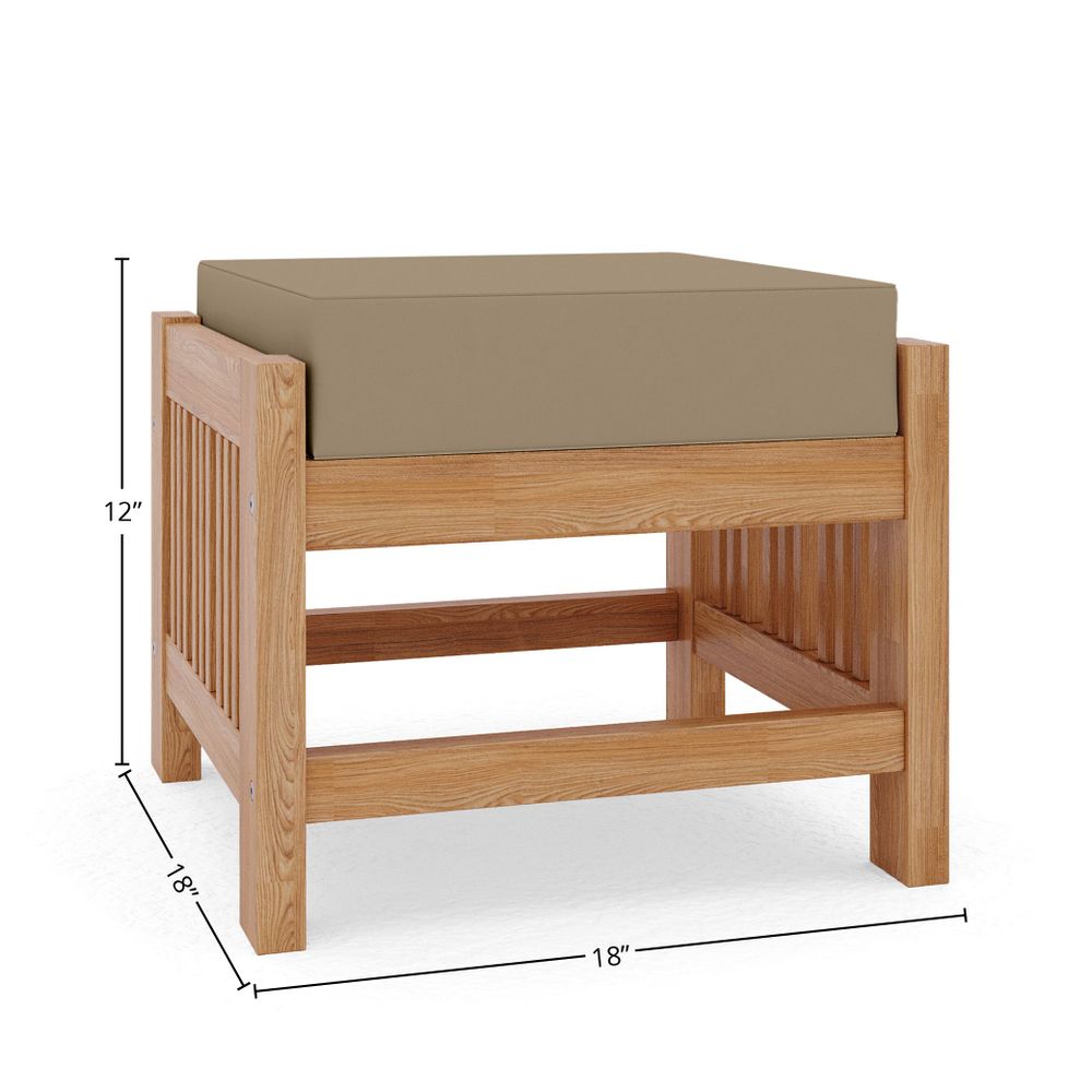 Sylvie 5-Piece Teak Outdoor Patio Deep Seating Set with Sunbrella Fawn Cushions Outdoor deep seating