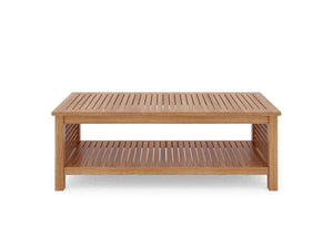 Sylvie Rectangular Teak Outdoor Coffee Table Dining Bench Set
