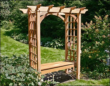 The Red Cedar Canterbury Arbor w/Bench: A Timeless Gateway to Garden Tranquility Dining Set Unfinished / 48" Arbor w/Bench