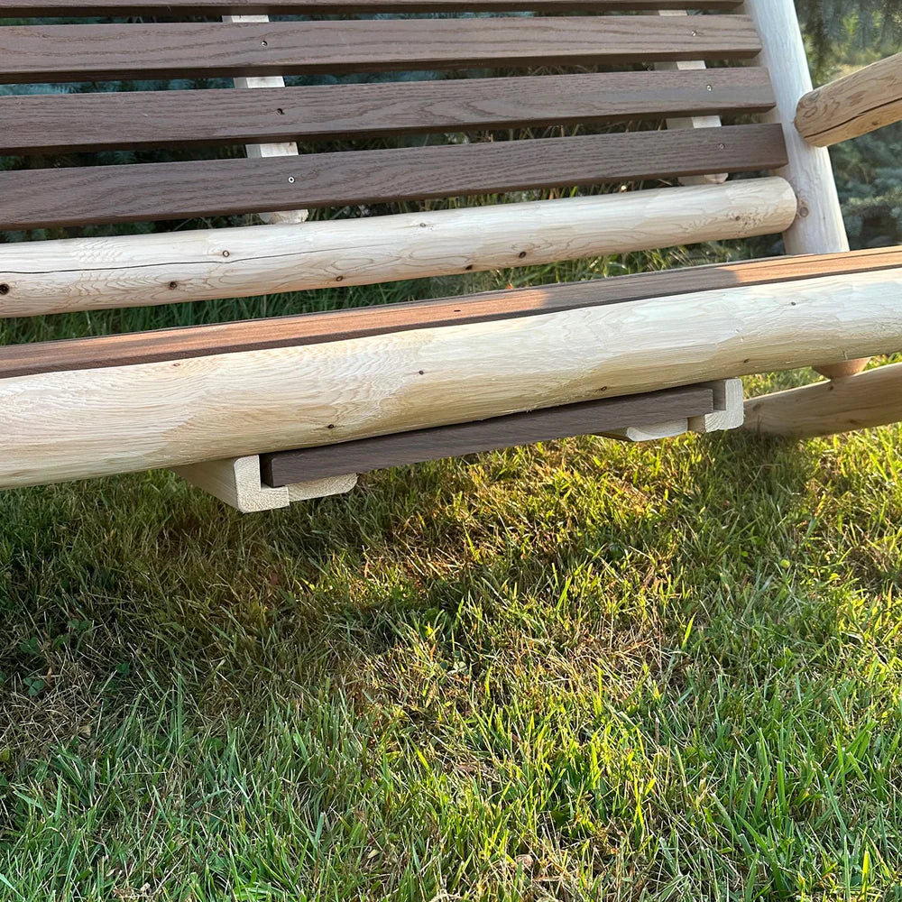 ThermaFusion Cedar Log Tete-A-Tete Yard Swing Lounge Chair
