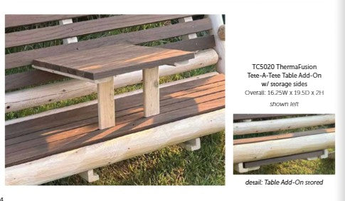ThermaFusion Tete-A-Tete Table Addon w/ storage slides Lounge Chair