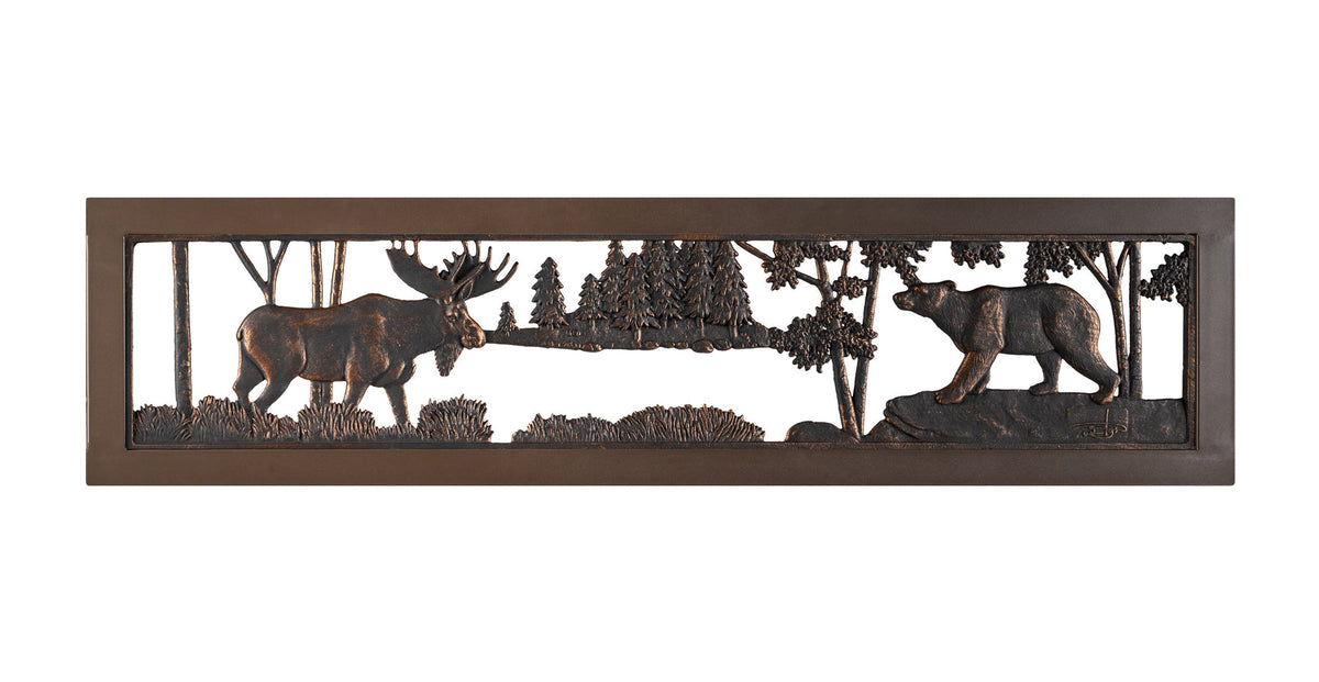 Tube Steel Moose and Bear Bench outdoor furniture