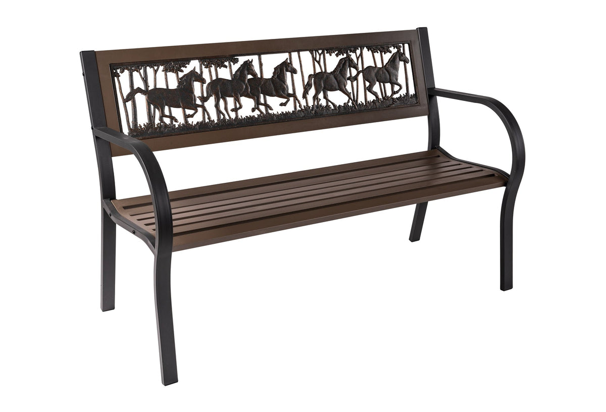 Tube Steel Running Horses Bench outdoor furniture
