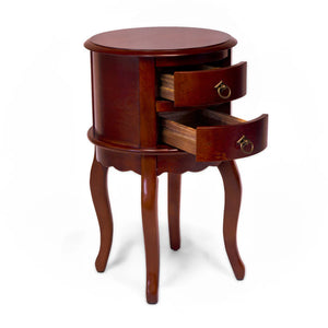 Twin Drawer Round Hall Table by All Things Cedar Storage Benches