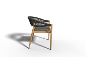 Valerie 7-Piece Rectangular Teak Outdoor Dining Set with Stacking Armchairs Dining Bench Set