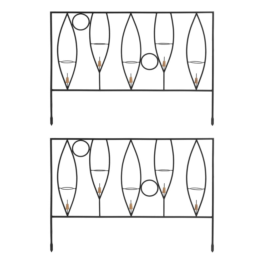 Vinifera Fence Sections – Pack of 2 - Elegant Wine Bottle Garden Border Fence Section