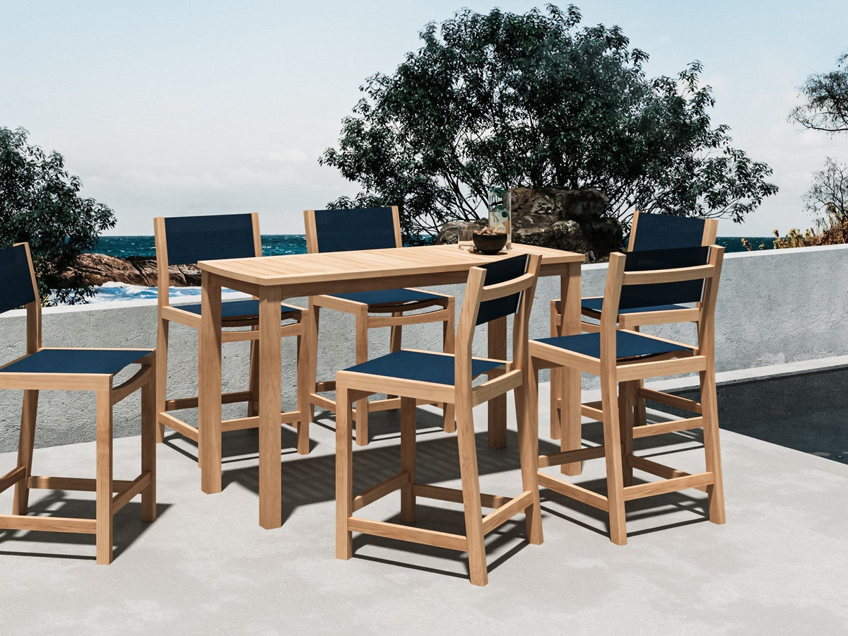 Yvon Rectangular Teak Outdoor Counter Height Table Outdoor Table