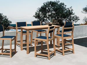 Yvon Rectangular Teak Outdoor Counter Height Table Outdoor Table