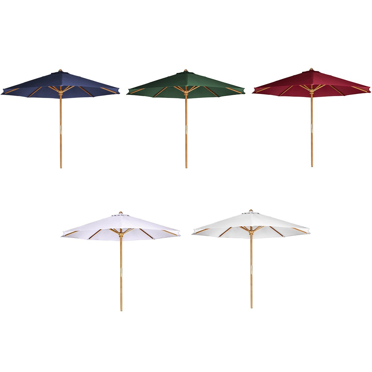 All Things Cedar Tu90-r 10 ft. Teak Market Umbrella & Canopy Red All Things Cedar Tu90-r 10 ft. Teak Market Umbrella & Canopy Red