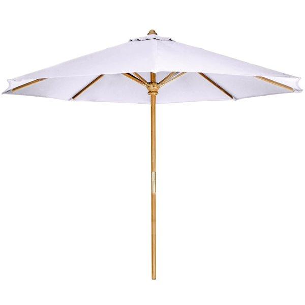 10-ft Teak Market Umbrella with Canopy Umbrella &amp; Canopy Royal White