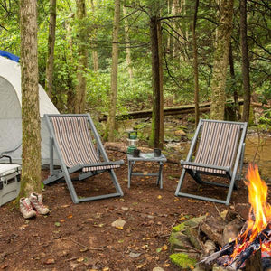 2 Arabella Folding Sling Chairs with Arabella Folding Side Table Chair & Side Table