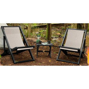 2 Arabella Folding Sling Chairs with Arabella Folding Side Table Chair & Side Table