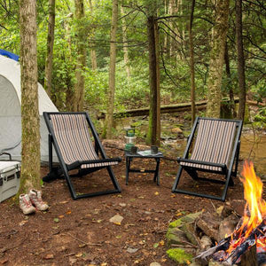 2 Arabella Folding Sling Chairs with Arabella Folding Side Table Chair & Side Table