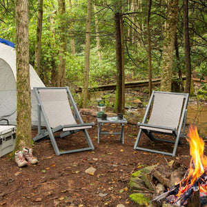 2 Arabella Folding Sling Chairs with Arabella Folding Side Table Chair & Side Table