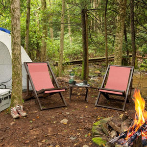 2 Arabella Folding Sling Chairs with Arabella Folding Side Table Chair & Side Table