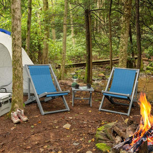 2 Arabella Folding Sling Chairs with Arabella Folding Side Table Chair & Side Table