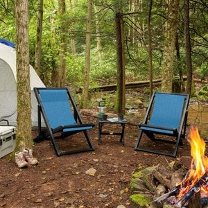 2 Arabella Folding Sling Chairs with Arabella Folding Side Table Chair & Side Table