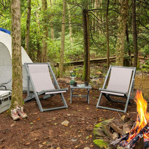 2 Arabella Folding Sling Chairs with Arabella Folding Side Table Chair & Side Table