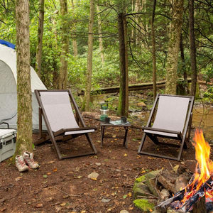 2 Arabella Folding Sling Chairs with Arabella Folding Side Table Chair & Side Table