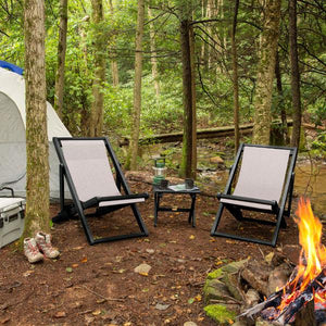 2 Arabella Folding Sling Chairs with Arabella Folding Side Table Chair & Side Table