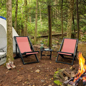 2 Arabella Folding Sling Chairs with Arabella Folding Side Table Chair & Side Table