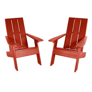 2 Barcelona Modern Adirondack Chairs Adirondack Chair Rustic Red