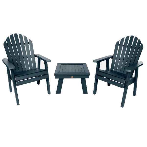 2 Hamilton Deck Chairs with 1 Adirondack Side Table Conversation Set Federal Blue