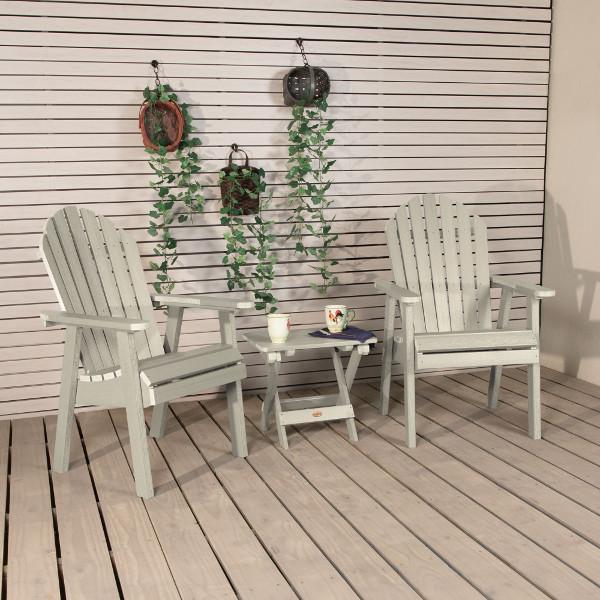 2 Hamilton Deck Chairs with 1 Folding Side Table Conversation Set