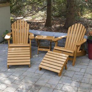 2 Hamilton Folding & Reclining Adirondack Chairs 2 Folding Ottomans 1 Folding Side Table Conversation Set