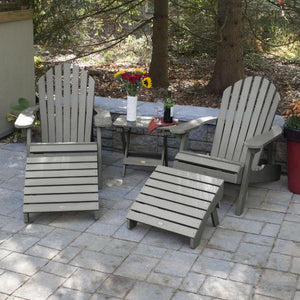 2 Hamilton Folding & Reclining Adirondack Chairs 2 Folding Ottomans 1 Folding Side Table Conversation Set