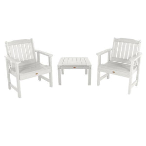 2 Lehigh Garden Chairs with 1 Square Side Table Garden Chair with Side table