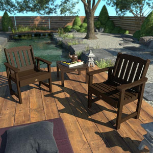 2 Lehigh Garden Chairs with 1 Square Side Table Garden Chair with Side table