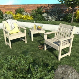 2 Lehigh Garden Chairs with 1 Square Side Table Garden Chair with Side table
