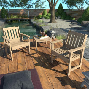 2 Lehigh Garden Chairs with 1 Square Side Table Garden Chair with Side table