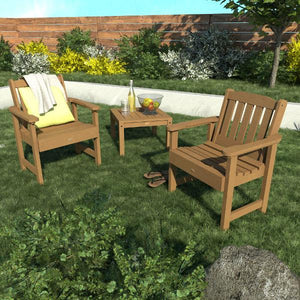 2 Lehigh Garden Chairs with 1 Square Side Table Garden Chair with Side table