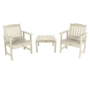 2 Lehigh Garden Chairs with 1 Square Side Table Garden Chair with Side table
