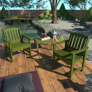 2 Lehigh Garden Chairs with 1 Square Side Table Garden Chair with Side table