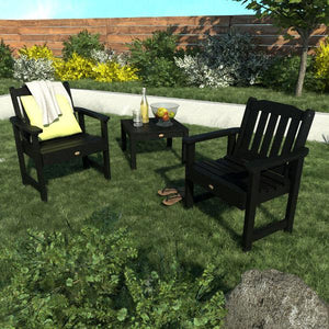 2 Lehigh Garden Chairs with 1 Square Side Table Garden Chair with Side table