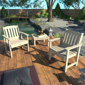 2 Lehigh Garden Chairs with 1 Square Side Table Garden Chair with Side table