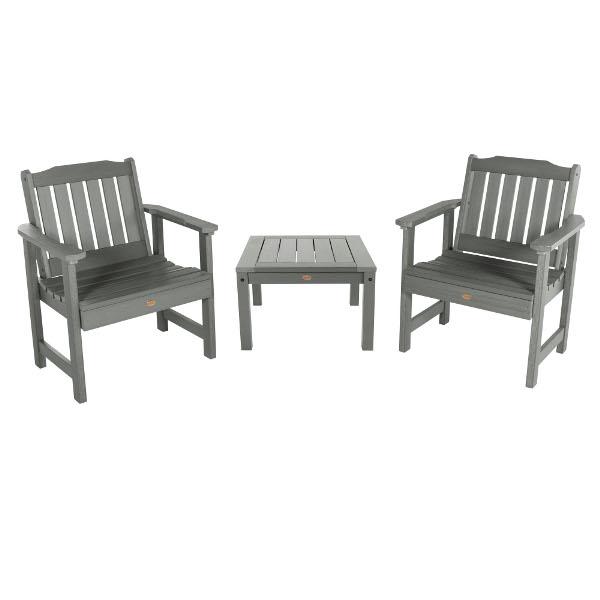 2 Lehigh Garden Chairs with 1 Square Side Table Garden Chair with Side table Coastal Teak