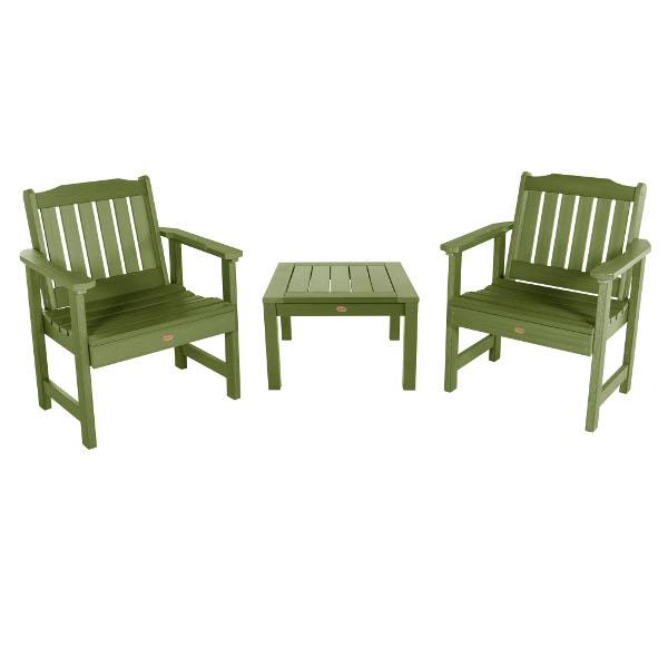 2 Lehigh Garden Chairs with 1 Square Side Table Garden Chair with Side table Dried Sage