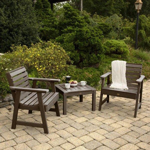 2 Weatherly Garden Chairs with 1 Square Side Table Conversion Set