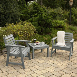 2 Weatherly Garden Chairs with 1 Square Side Table Conversion Set