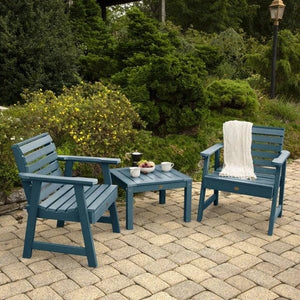 2 Weatherly Garden Chairs with 1 Square Side Table Conversion Set